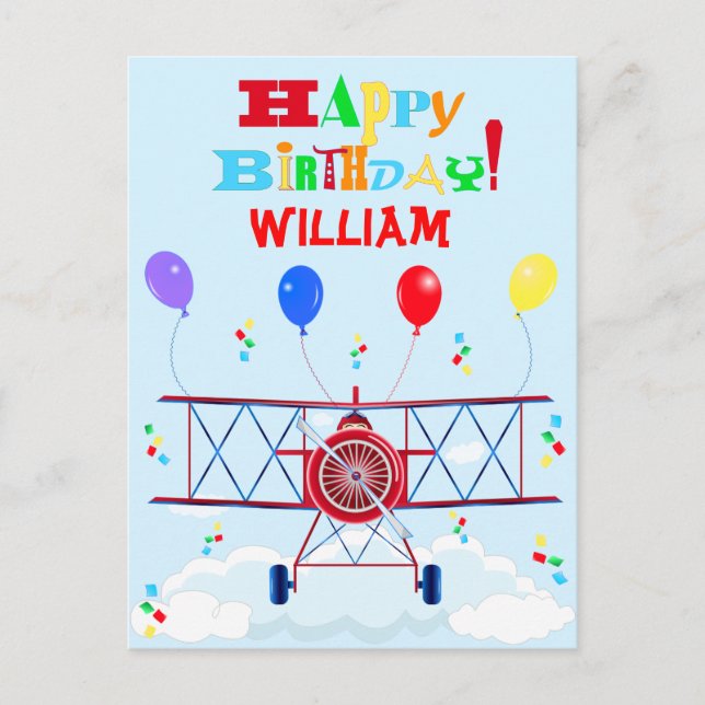 Carte Postale Avion vintage avionneur aviateur de démonstration (Devant)