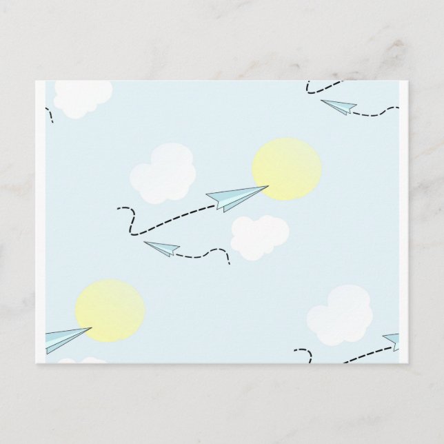 Carte Postale avions à papier (Devant)