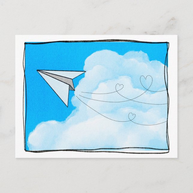 Carte Postale Avions en papier  (Devant)