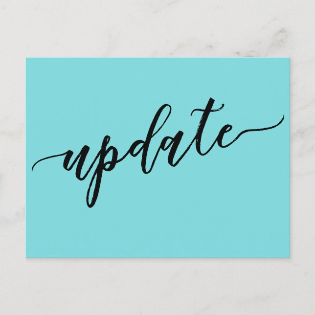 Carte Postale Avis de mise à jour Mariage différé simple Turquoi (Devant)