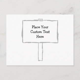 Carte Postale Avis de poste de signal. Gris et blanc.