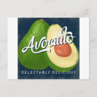 Avocado Vintage Fruit Étiquette Retro