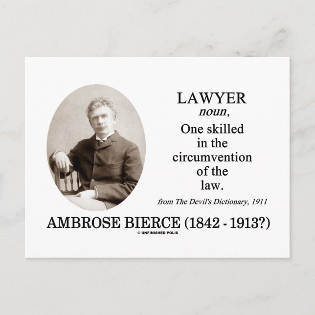 Carte Postale Avocat (Ambrose Bierce The Devil's Dictionary) (Devant)