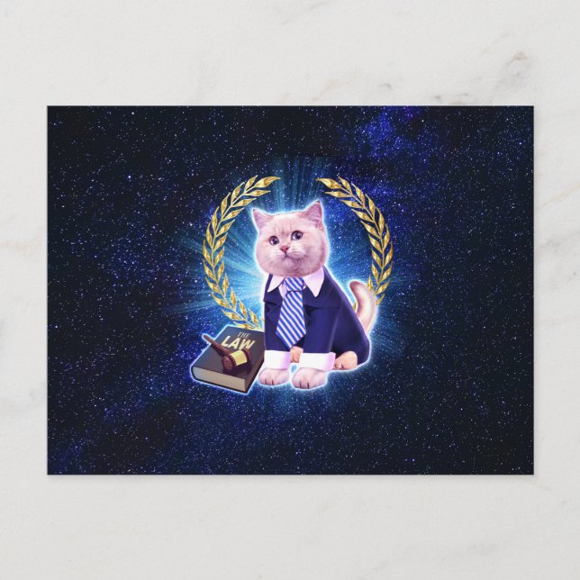 Carte Postale Avocat de chat dans l'espace (Devant)