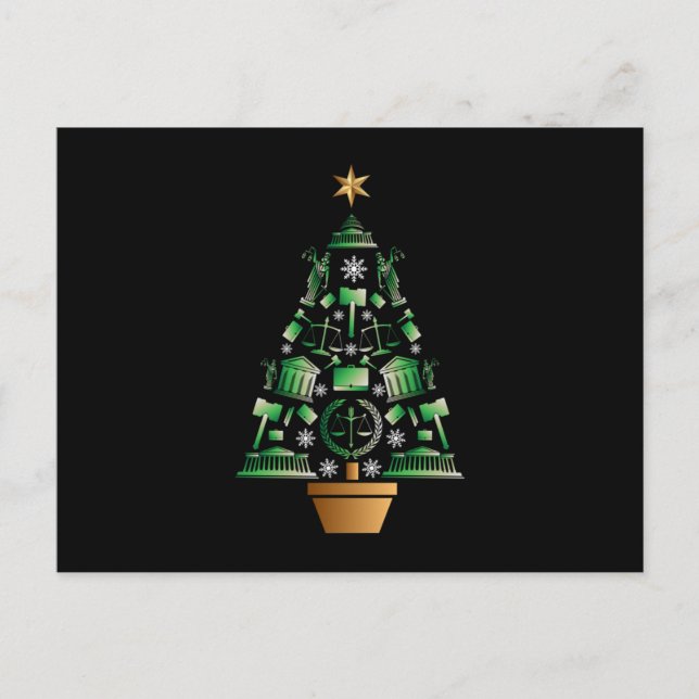 Carte Postale Avocat juriste sapin de Noël (Devant)