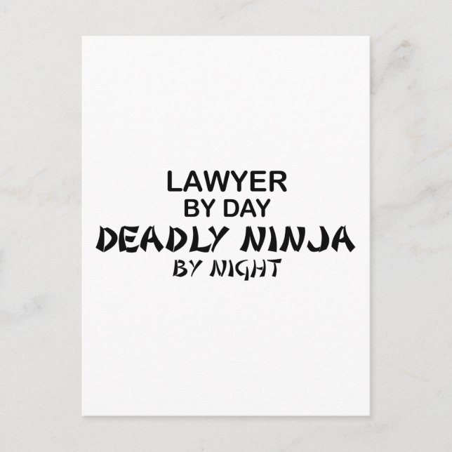 Carte Postale Avocat mort Ninja par nuit (Devant)