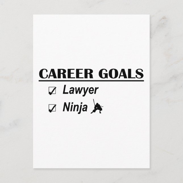 Carte Postale Avocat Ninja Objectifs de carrière (Devant)