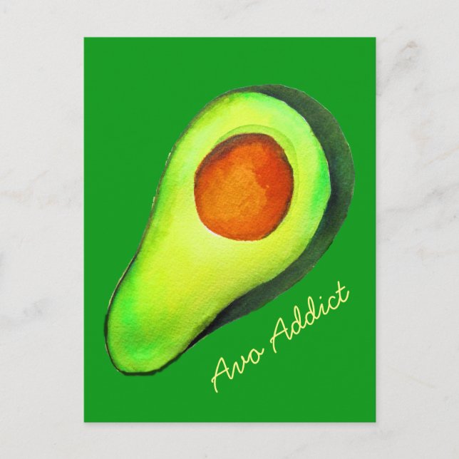 Carte Postale Avocat vert addict art mignon (Devant)