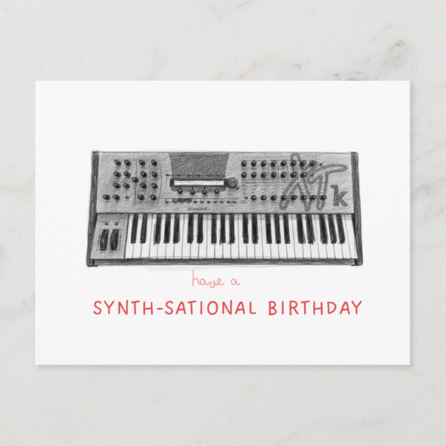 Carte Postale Avoir un anniversaire synth-éationnel - four micro (Devant)