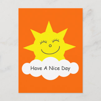 Carte Postale Avoir une bonne journée joyeux dessin animé soleil