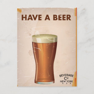 Carte Postale Avoir Une Poster De Bière Bar vintage