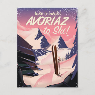 Carte Postale Avoriaz France poster de voyage ski