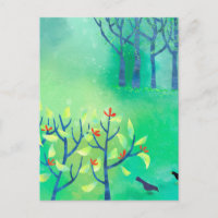 Avril Moderne Paysage Vert Peinture Nature
