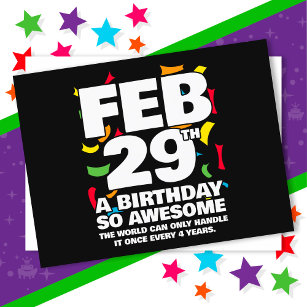 Carte Postale Awesome Anniversaire 2024 Leap Day Leap Année 29 f
