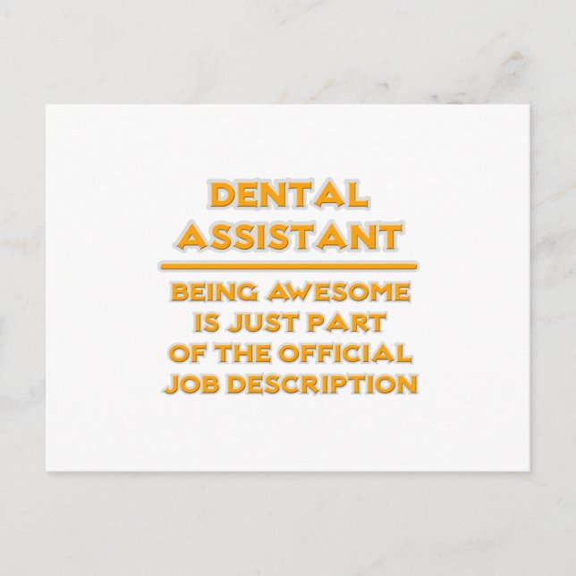 Carte Postale Awesome Dental Assistant .. Description du travail (Devant)