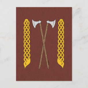 Carte Postale Axes danois/viking traversés par une plaque