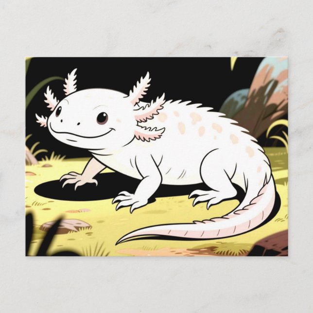 Carte Postale Axolotl de dessin animé mignon  (Devant)
