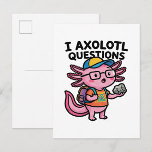 Carte Postale Axolotl nerd sarcastique je pose des questions sur