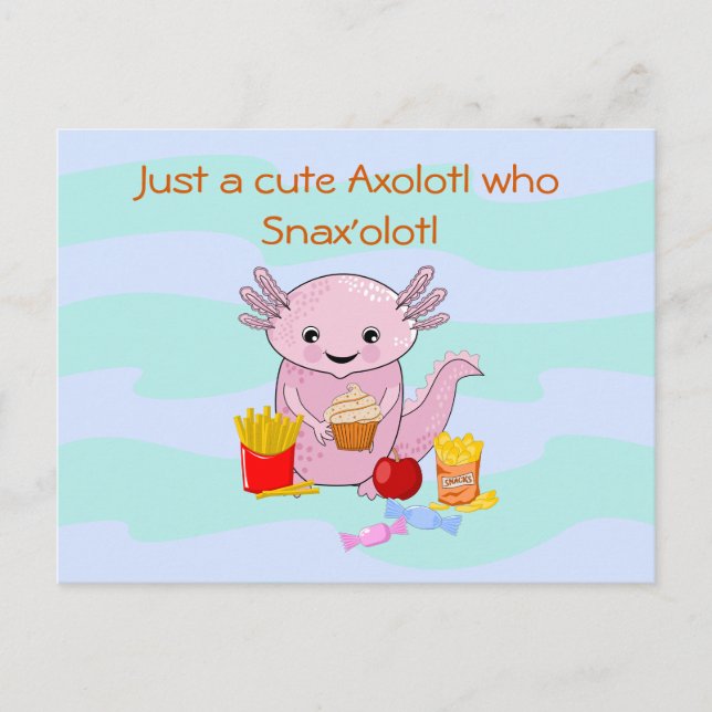 Carte Postale Axolotl Snax'olotl fun (Devant)