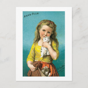 Carte Postale Ayers Pills Girl with Cat