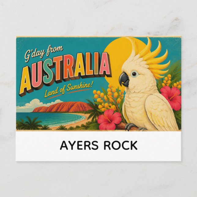 Carte Postale Ayers rock, Australie salutations (Devant)