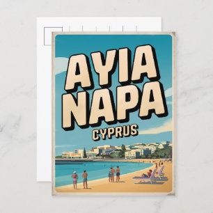 Carte Postale Ayia Napa Chypre, plage blanche Cadeaux méditerran