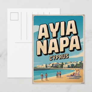 Carte Postale Ayia Napa Chypre, plage blanche cadeaux méditerran