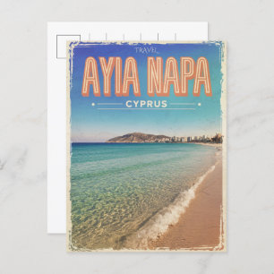 Carte Postale Ayia Napa Chypre, plage blanche Cadeaux méditerran