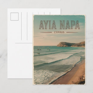 Carte Postale Ayia Napa Chypre, plage blanche Cadeaux méditerran
