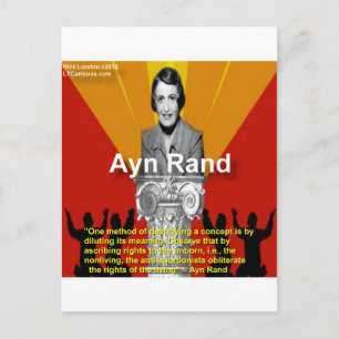 Carte Postale Ayn Rand & Citation d'avortement Cadeaux et Tee -