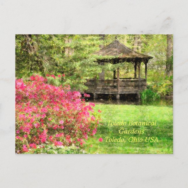 CARTE POSTALE, "AZALEAS ET GAZEBO, TOLEDO BOTANICA (Devant)