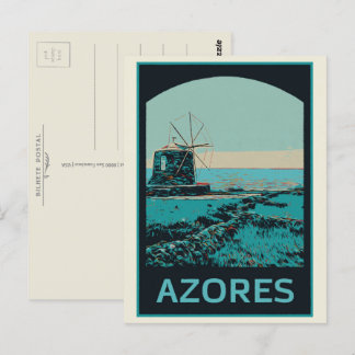 Carte Postale Azores paysage illustration Portugal