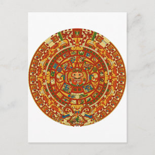 Carte Postale Aztec Calendar Stone ou Sun Stone du Mexique.