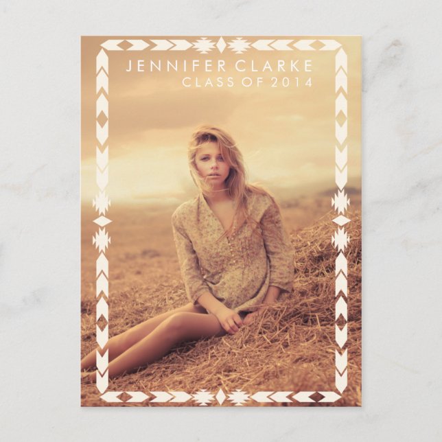 CARTE POSTALE AZTEC TRIBAL GRAD | INVITATION DE LA FÊTE DE DIPLÔ (Devant)