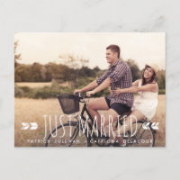 Carte postale Aztec Typography Just Married