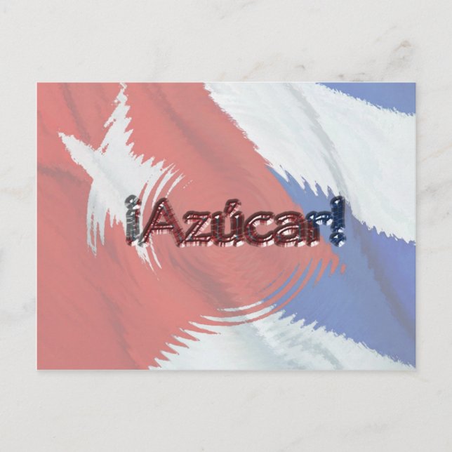 Carte Postale Azucar ! sur le drapeau cubain (Devant)