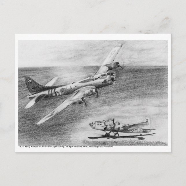 Carte Postale (B-17) Forteresse volant (Devant)