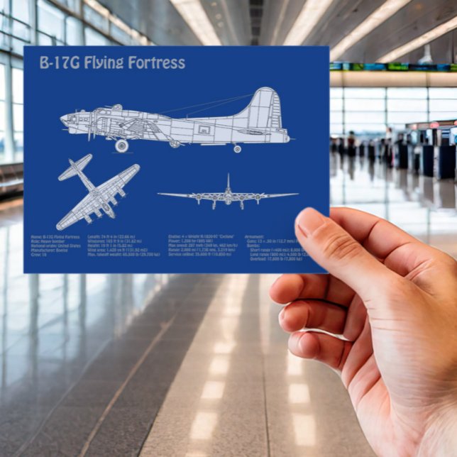 Carte Postale B-17 Forteresse Volante - Plan de plan d'avion ABD (Créateur téléchargé)