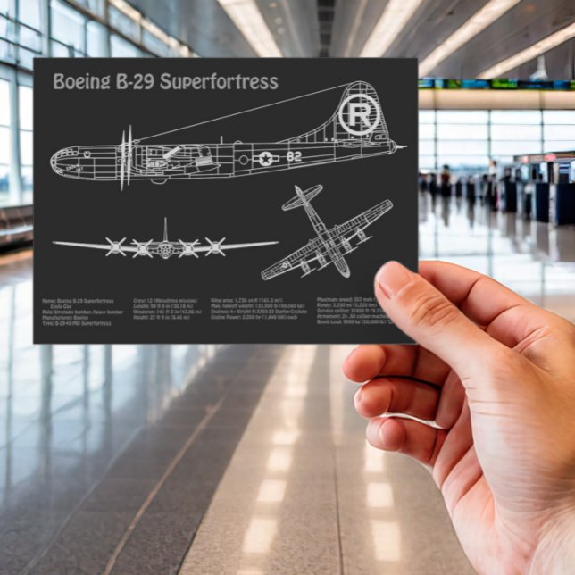 Carte Postale B-29 Superforteresse - Plan directeur de l'avion P (Créateur téléchargé)