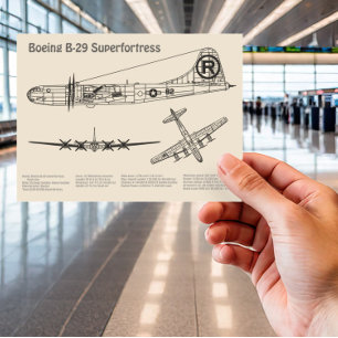 Carte Postale B-29 Superforteresse - Plan directeur de l'avion S