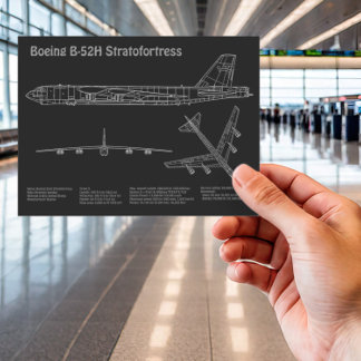 Carte Postale B-52 Stratoforteresse - Plan directeur de l'avion 