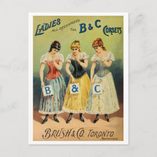 Carte postale "B & C Corsets Publicité"