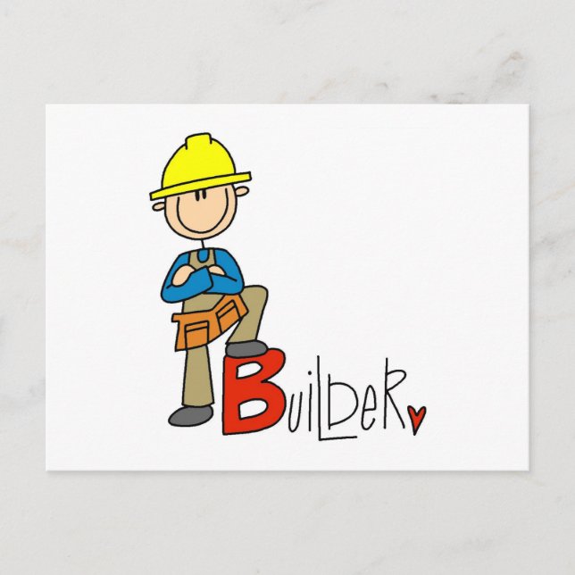 Carte Postale B est pour Bâtisseur (Devant)
