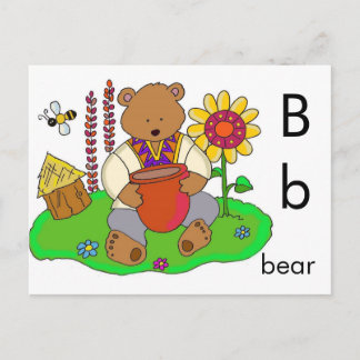 Carte Postale B est pour Ours