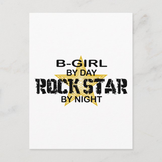 Carte Postale B-Girl Rock Star par nuit (Devant)