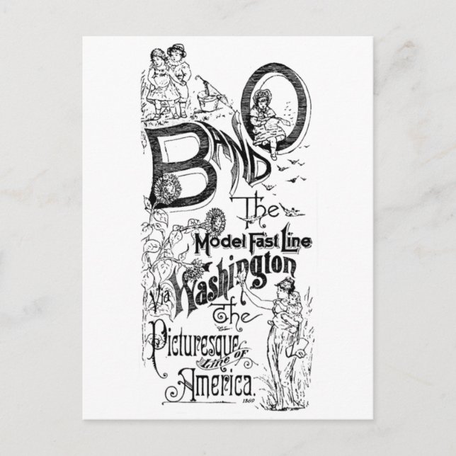 Carte Postale B&O Railroad-The Model Fast Line 1869 (Devant)