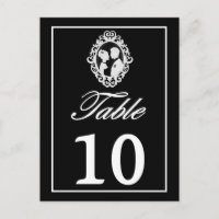 B&W Antique Ornate Silhouetté Bride & Groom Table