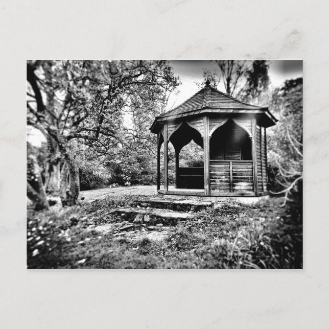 Carte Postale B&W Gazebo dans le parc (Devant)