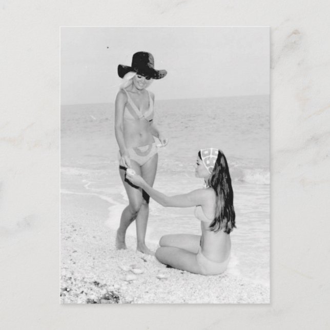 Carte Postale B&W vintage Photo Floride Bikini Girls (Devant)