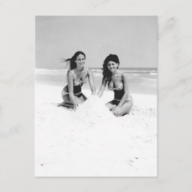 Carte Postale B&W vintage Photo Floride Bikini Girls (Devant)